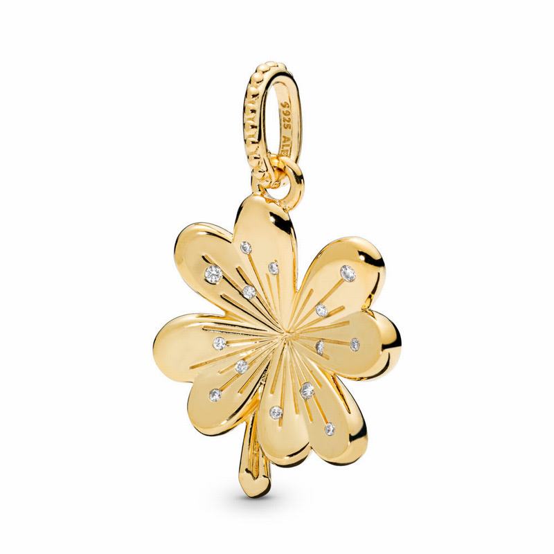 Pandora Australia Shine™ Lucky Four-Leaf Clover Pendant - 18ct Gold Plated | TZCQFU810